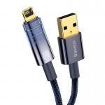 Cablu pentru incarcare si transfer de date Baseus Explorer Auto Power Off, USB/Lightning, 2.4A, 1m, Albastru 3 - lerato.ro