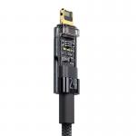 Cablu pentru incarcare si transfer de date Baseus Explorer Auto Power Off, USB/Lightning, 2.4A, 2m, Negru