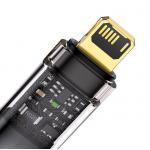 Cablu pentru incarcare si transfer de date Baseus Explorer Auto Power Off, USB/Lightning, 2.4A, 2m, Negru