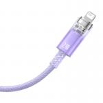 Cablu pentru incarcare si transfer de date Baseus Explorer, USB/Lightning, 2.4A, 1m, Mov