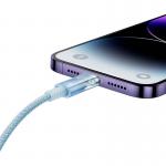 Cablu pentru incarcare si transfer de date Baseus Explorer, USB/Lightning, 2.4A, 2m, Albastru 5 - lerato.ro