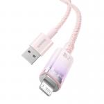 Cablu pentru incarcare si transfer de date Baseus Explorer, USB/Lightning, 2.4A, 2m, Roz 3 - lerato.ro
