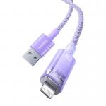 Cablu pentru incarcare si transfer de date Baseus Explorer, USB/Lightning, 2.4A, 2m, Mov
