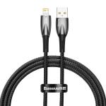 Cablu pentru incarcare si transfer de date Baseus Glimmer, USB/Lightning, 2.4A, 1m, Negru 2 - lerato.ro
