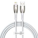 Cablu pentru incarcare si transfer de date Baseus Glimmer, USB/Lightning, 2.4A, 1m, Alb 2 - lerato.ro