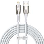 Cablu pentru incarcare si transfer de date Baseus Glimmer, USB/Lightning, 2.4A, 2m, Alb 2 - lerato.ro