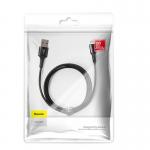 Cablu pentru incarcare si transfer de date Baseus Halo, USB/Lightning, LED, 2.4A, 1m, Negru