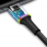 Cablu pentru incarcare si transfer de date Baseus Halo, USB/Micro-USB, LED, 3A, 50cm, Negru 5 - lerato.ro