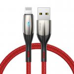 Cablu pentru incarcare si transfer de date Baseus Horizontal, USB/Lightning, LED, 1.5A, 2m, Rosu 2 - lerato.ro