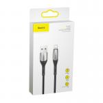Cablu pentru incarcare si transfer de date Baseus Horizontal, USB/Lightning, LED, 2.4A, 1m, Negru 3 - lerato.ro