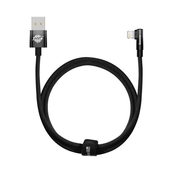 Cablu pentru incarcare si transfer de date Baseus MVP 2 Elbow, USB/Lightning, Quick Charge, 2.4A, 1m, Negru 1 - lerato.ro