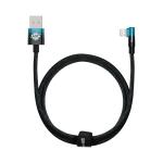 Cablu pentru incarcare si transfer de date Baseus MVP 2 Elbow, USB/Lightning, Quick Charge, 2.4A, 1m, Albastru 2 - lerato.ro