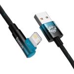 Cablu pentru incarcare si transfer de date Baseus MVP 2 Elbow, USB/Lightning, Quick Charge, 2.4A, 1m, Albastru 10 - lerato.ro