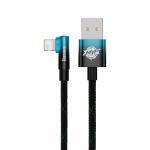 Cablu pentru incarcare si transfer de date Baseus MVP 2 Elbow, USB/Lightning, Quick Charge, 2.4A, 2m, Albastru