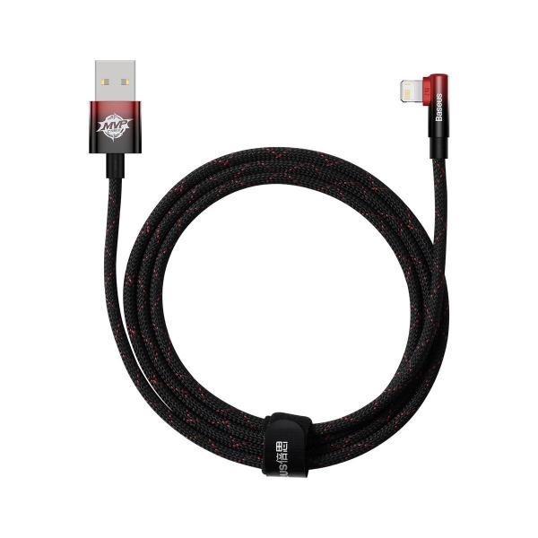 Cablu pentru incarcare si transfer de date Baseus MVP 2 Elbow, USB/Lightning, Quick Charge, 2.4A, 2m, Rosu 1 - lerato.ro