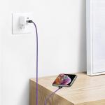 Cablu pentru incarcare si transfer de date Baseus Magnetic Zinc, LED, USB/Lightning, 2.4A, 1m, Mov 4 - lerato.ro