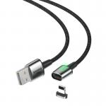 Cablu pentru incarcare si transfer de date Baseus Magnetic Zinc, LED, USB/Lightning, 2.4A, 1m, Negru 7 - lerato.ro