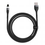 Cablu pentru incarcare si transfer de date Baseus Magnetic Zinc, USB/Lightning, 2.4A, 1m, Negru
