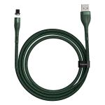Cablu pentru incarcare si transfer de date Baseus Magnetic Zinc, USB/Lightning, LED, 2.4A, 1m, Verde 4 - lerato.ro