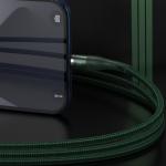 Cablu pentru incarcare si transfer de date Baseus Magnetic Zinc, USB/Lightning, LED, 2.4A, 1m, Verde 8 - lerato.ro