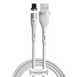 Cablu pentru incarcare si transfer de date Baseus Magnetic Zinc, USB/Lightning, LED, 2.4A, 1m, Alb 2 - lerato.ro