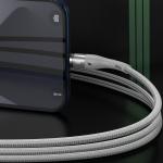 Cablu pentru incarcare si transfer de date Baseus Magnetic Zinc, USB/Lightning, LED, 2.4A, 1m, Alb 8 - lerato.ro