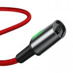 Cablu pentru incarcare si transfer de date Baseus Magnetic Zinc, LED, USB/USB Type-C, 3A, 1m, Rosu 3 - lerato.ro