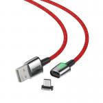 Cablu pentru incarcare si transfer de date Baseus Magnetic Zinc, LED, USB/USB Type-C, 3A, 1m, Rosu 6 - lerato.ro