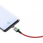 Cablu pentru incarcare si transfer de date Baseus Magnetic Zinc, LED, USB/USB Type-C, 3A, 1m, Rosu 7 - lerato.ro