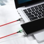 Cablu pentru incarcare si transfer de date Baseus Magnetic Zinc, LED, USB/USB Type-C, 3A, 1m, Rosu 4 - lerato.ro