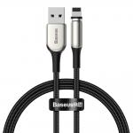 Cablu pentru incarcare si transfer de date Baseus Magnetic Zinc, USB/Lightning, 2A, 1m, Negru 2 - lerato.ro