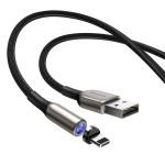 Cablu pentru incarcare si transfer de date Baseus Magnetic Zinc, USB/Lightning, 2A, 1m, Negru 7 - lerato.ro