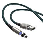 Cablu pentru incarcare si transfer de date Baseus Magnetic Zinc, USB/Lightning, 2A, 1m, Verde