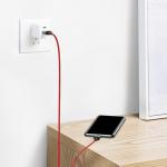 Cablu pentru incarcare si transfer de date Baseus Magnetic Zinc, LED, USB/Lightning, 2A, 2m, Rosu