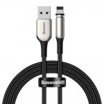 Cablu pentru incarcare si transfer de date Baseus Magnetic Zinc, USB/Lightning, 1.5A, 2m, Negru 2 - lerato.ro