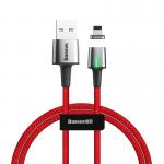 Cablu pentru incarcare si transfer de date Baseus Magnetic Zinc, LED, USB/Lightning, 1.5A, 2m, Rosu 2 - lerato.ro