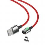 Cablu pentru incarcare si transfer de date Baseus Magnetic Zinc, LED, USB/Lightning, 1.5A, 2m, Rosu 4 - lerato.ro