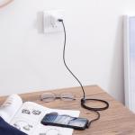 Cablu pentru incarcare si transfer de date Baseus Rhytm Bent, USB la tata Lightning si mama Lightning, 1.2m, Negru 4 - lerato.ro