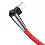 Cablu pentru incarcare si transfer de date Baseus Sharp Bird, USB/Lightning, LED, 2.4A, 1m, Rosu