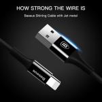 Cablu pentru incarcare si transfer de date Baseus Shining, USB/Lightning, LED, 2A, 1m, Rosu 5 - lerato.ro