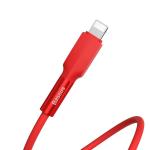 Cablu pentru incarcare si transfer de date Baseus Silica Gel, USB/Lightning, 2.4A, 1m, Rosu
