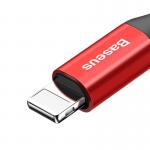 Cablu pentru incarcare si transfer de date Baseus Fisheye, USB/Lightning, 2A, 1m, Rosu