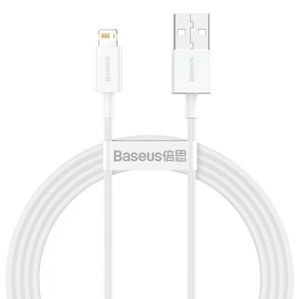 Cablu pentru incarcare si transfer de date Baseus Superior, USB/Lightning, 2.4A, 1.5m, Alb 1 - lerato.ro