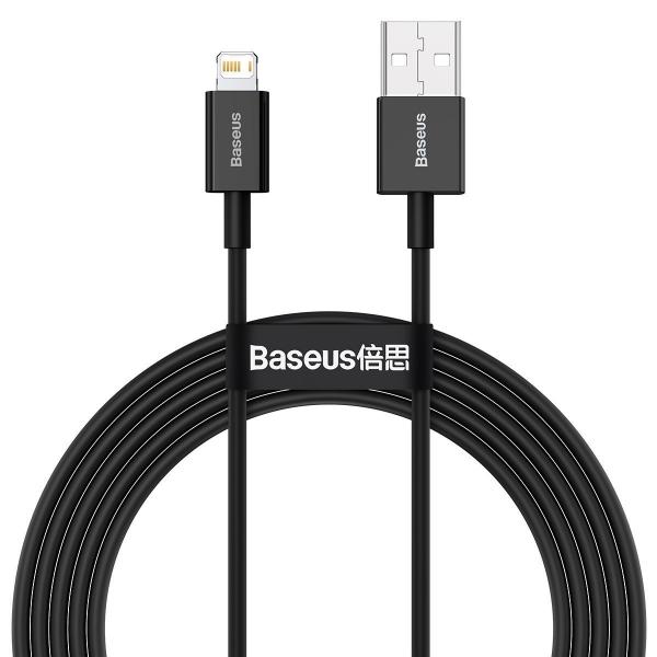 Cablu pentru incarcare si transfer de date Baseus Superior, USB/Lightning, 2.4A, 1m, Negru 1 - lerato.ro