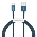 Cablu pentru incarcare si transfer de date Baseus Superior, USB/Lightning, 2.4A, 1m, Albastru 2 - lerato.ro
