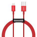 Cablu pentru incarcare si transfer de date Baseus Superior, USB/Lightning, 2.4A, 1m, Rosu 2 - lerato.ro
