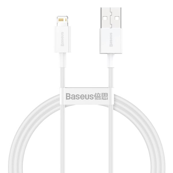 Cablu pentru incarcare si transfer de date Baseus Superior, USB/Lightning, 2.4A, 1m, Alb 1 - lerato.ro
