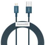 Cablu pentru incarcare si transfer de date Baseus Superior, USB/Lightning, 2.4A, 2m, Albastru 2 - lerato.ro
