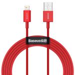 Cablu pentru incarcare si transfer de date Baseus Superior, USB/Lightning, 2.4A, 2m, Rosu 2 - lerato.ro