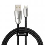 Cablu pentru incarcare si transfer de date Baseus Torch, USB/Lightning, LED, 2.4A, 1m, Negru 2 - lerato.ro